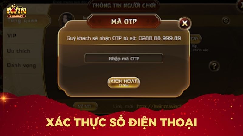 Xác thực số điện thoại đăng ký iwinclub
